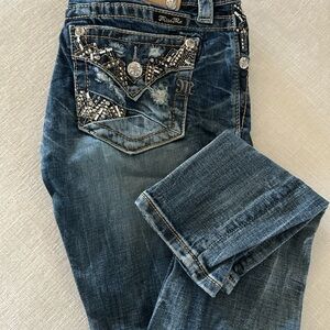 Miss Me Women's Distressed Blue Jeans